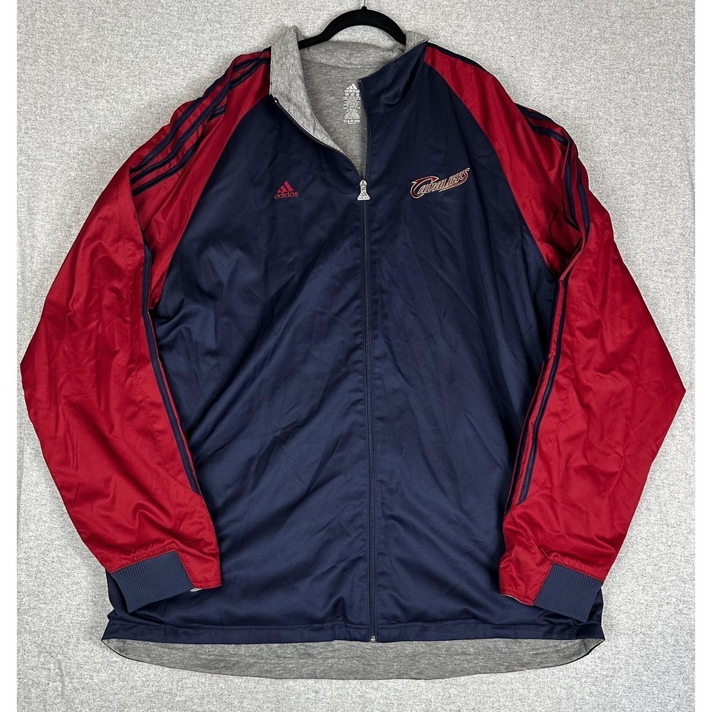 Cleveland Cavaliers Jacket Mens 3XLT Navy Red NBA Basketball Adidas Full Zip